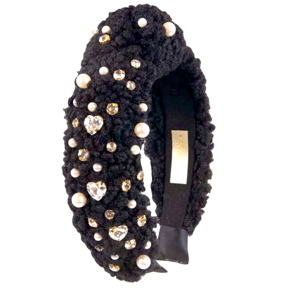 Simply, southern black headband with pearls and rhinestones